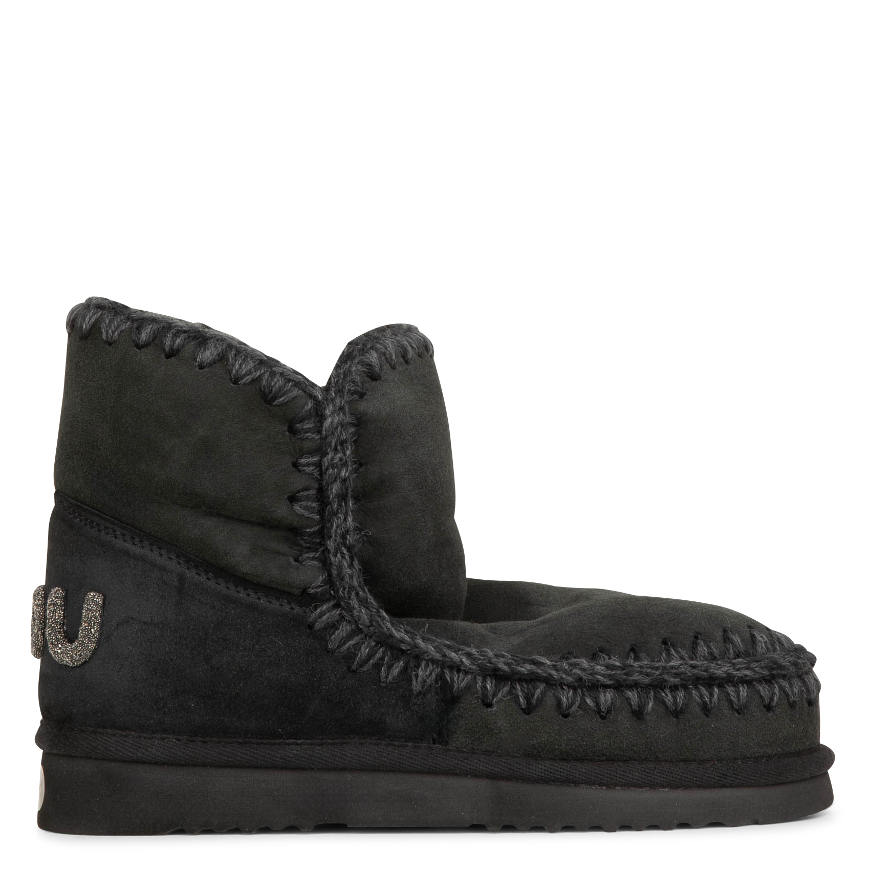 ESKIMO 18 GLITTER - Bottines avec logo pailleté en cuir | Noir