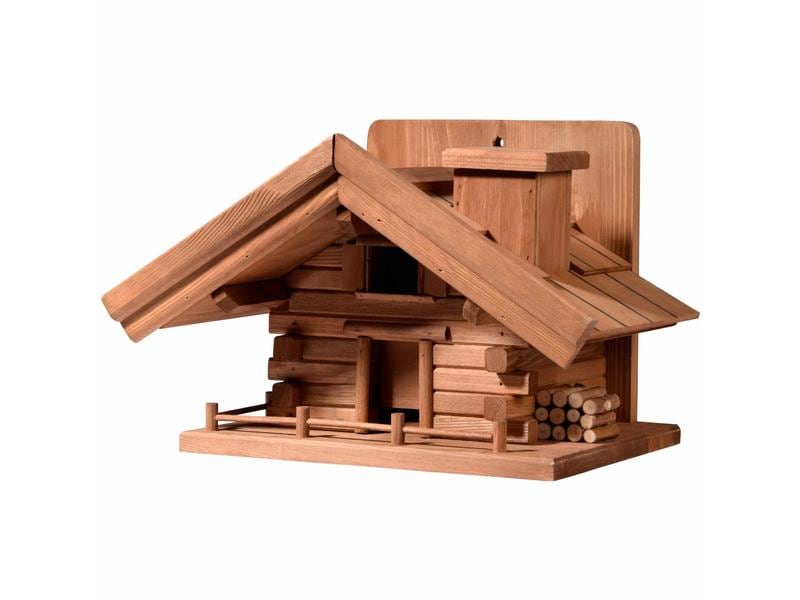 dobar green label Futterspender St. Moritz, 33 x 24.5 x 21 Futterhaus im Berghütten-Design