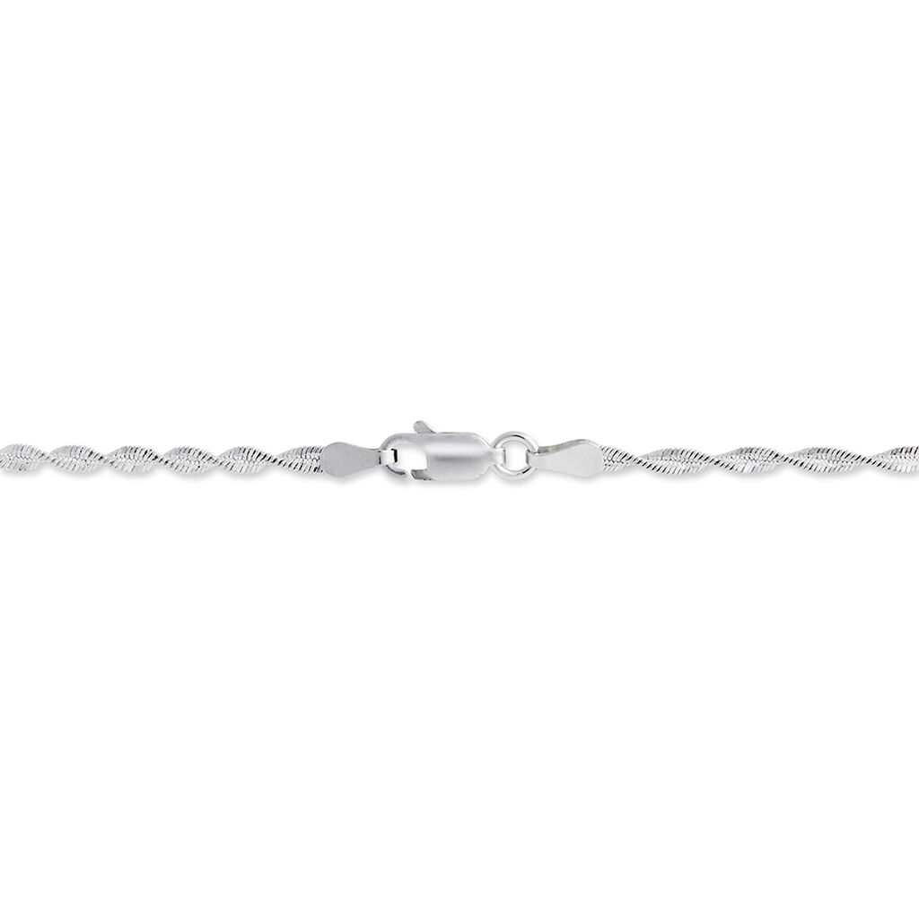 Bracelet Ciana Torsade Diamante Argent Blanc