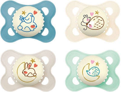 MAM Original Night Smokker 0-6m 4-Pack, Blå/Nøytral