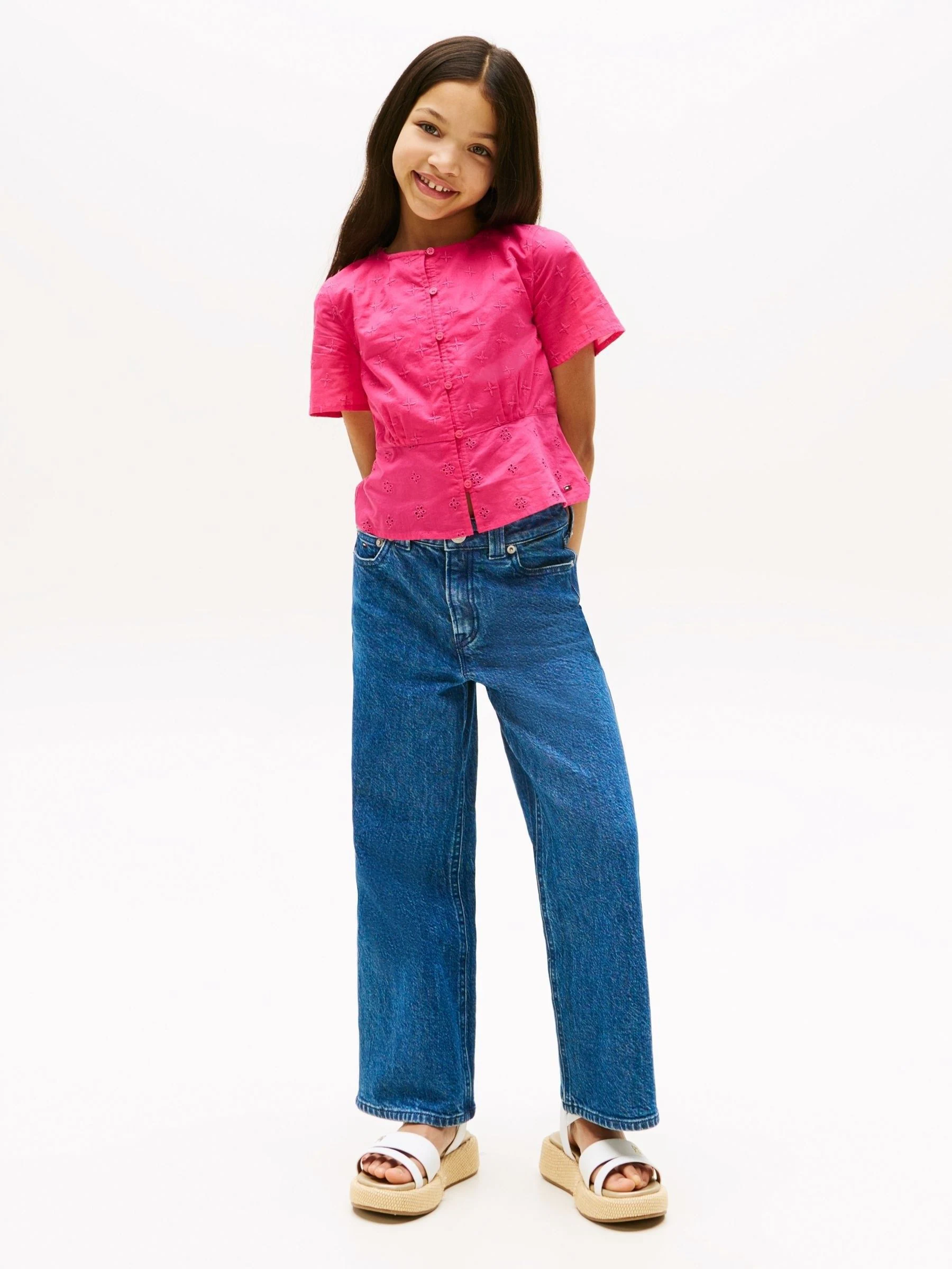 Tommy Hilfiger Broderie Anglaise Short Sleeve Blouse