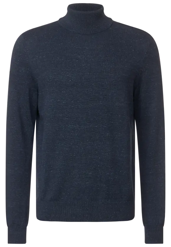 Basic Rollkragen Pullover - eclipse blue melange