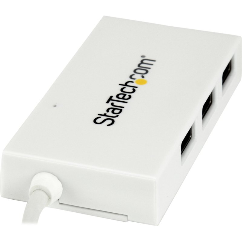 StarTech.com Hub USB-C à 4 Ports avec 1x USB-C & 3x USB-A SuperSpeed - Alimenté par Bus - Hub USB 3.0 Portable - USB 3.2 Gen 1 (5Gbps) Type-C - Blanc