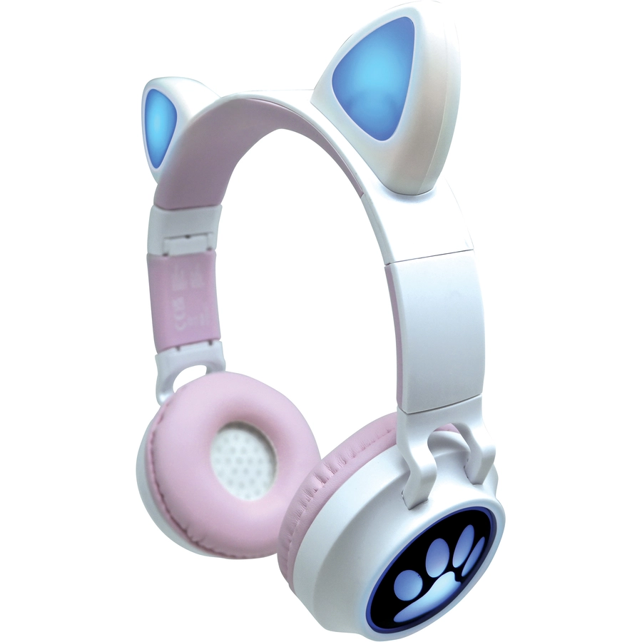LEXIBOOK Katzenohren 2in1 Bluetooth- und Kabel-Kopfhörer mit Lichtfeffekten