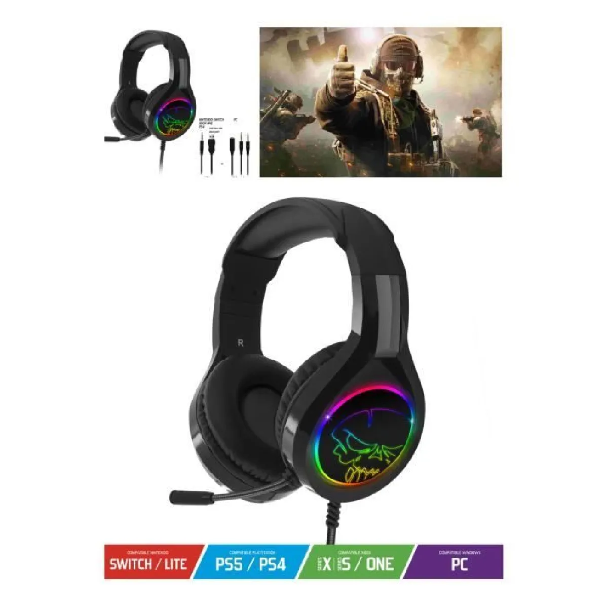 Spirit of Gamer Casque Gamer PH8 Multi