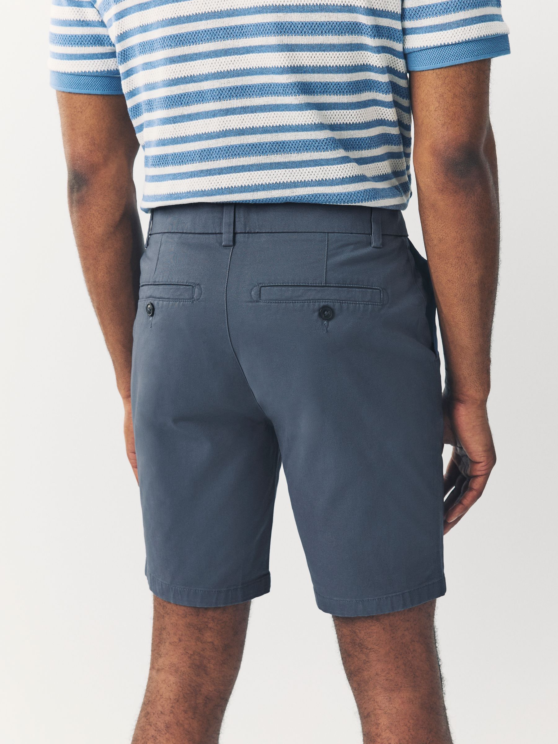 Zwart/vintage Blauw/Wit/Mushroom white - Slim Fit - Set van 4 chinoshorts met stretch