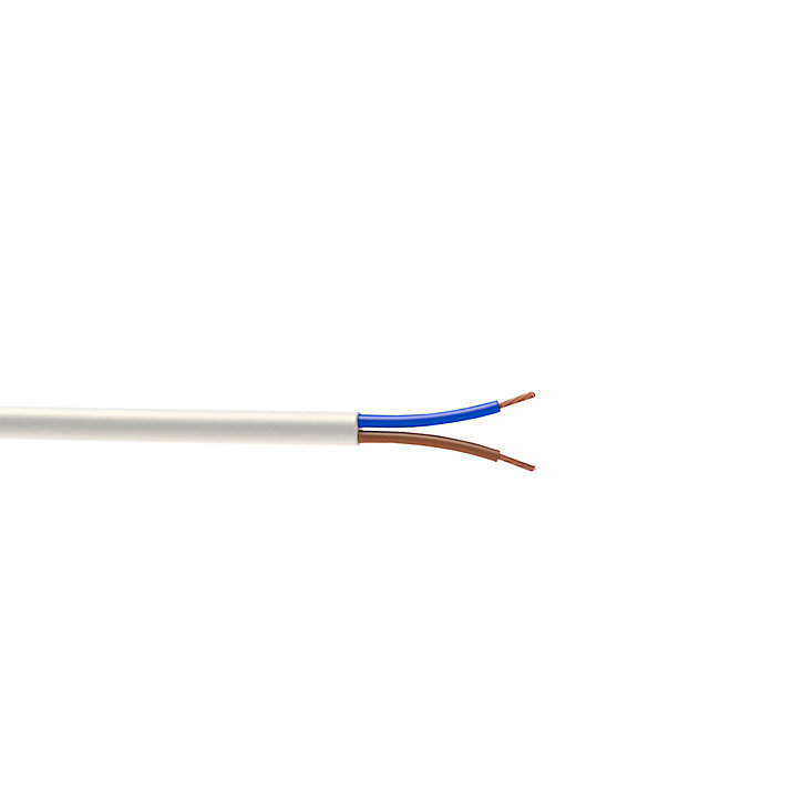 Câble électrique flexible H05VVF 2x1,5 mm² Blanc - 25 m