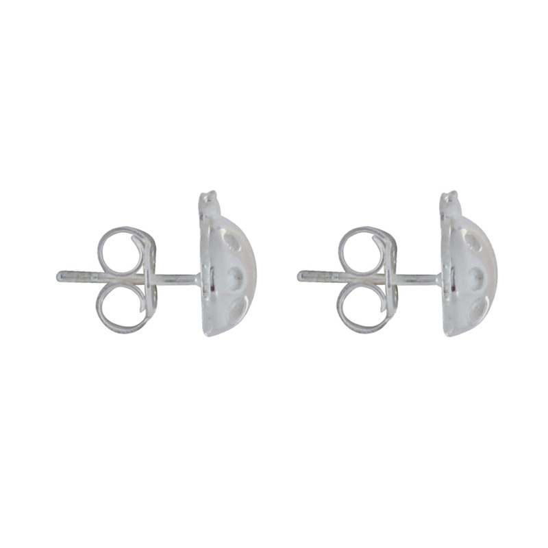 Boucles d'Oreilles Clous Argent Coccinelle