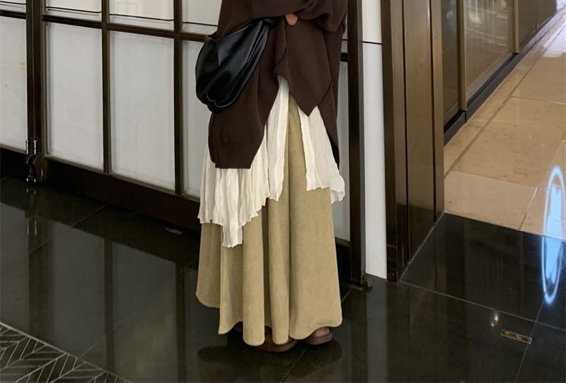 Ever After - Oversized asymmetrische gebreide trui / V-hals lang shirt / Culottes