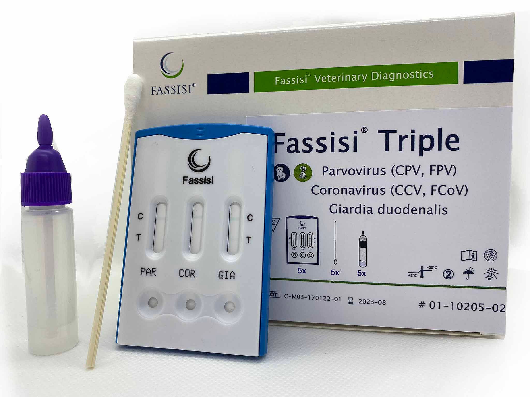 Fassisi Triple Parvo Giardia Corona Ontlasting Sneltest Hond Kat | 1 stuk | 13113