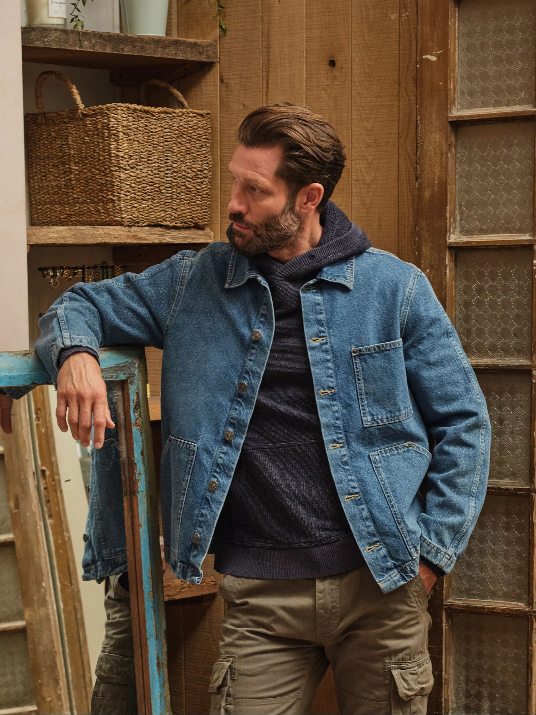 Indigoblauw - FatFace Denim Worker Jacket
