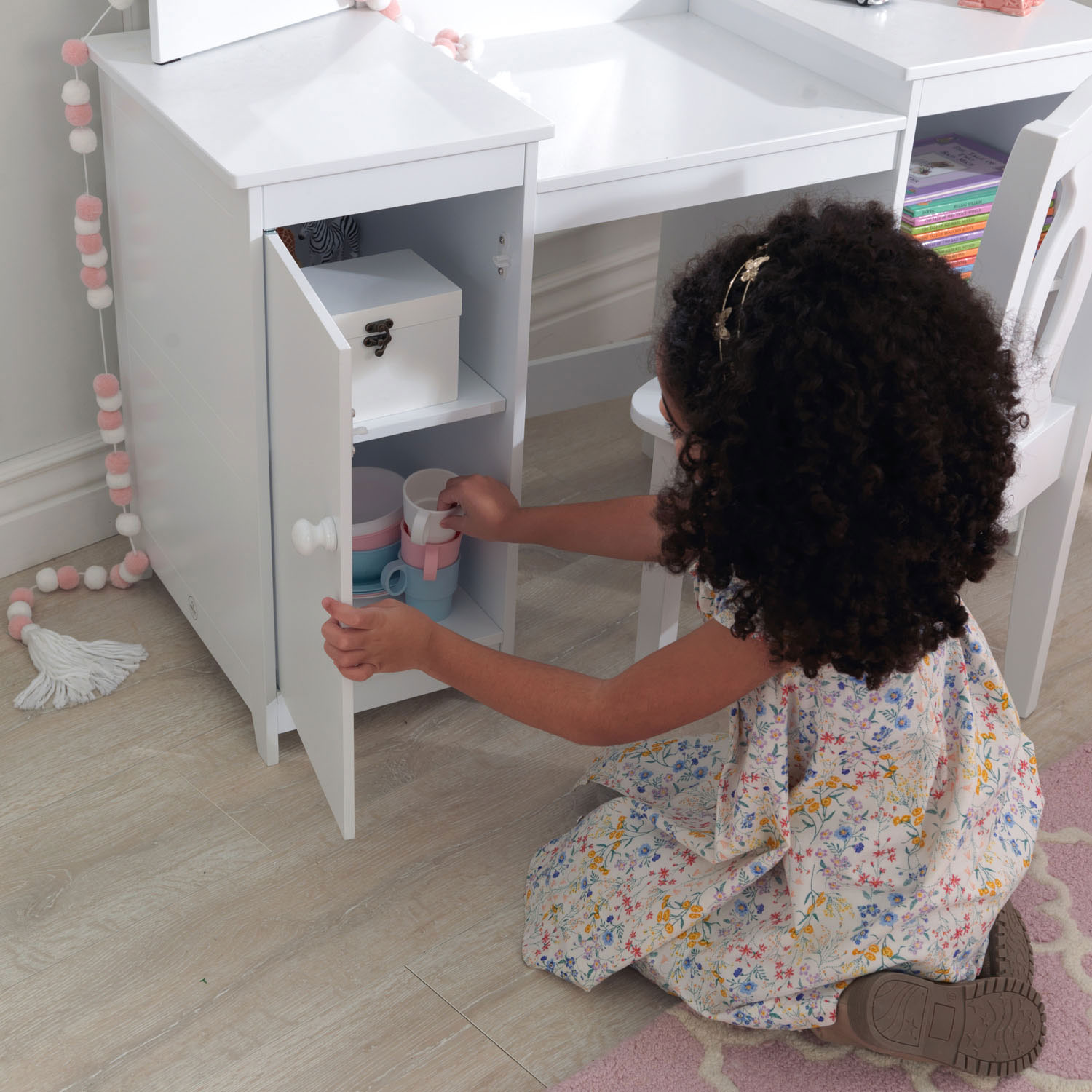 KidKraft Houten Kaptafel met Stoel Wit