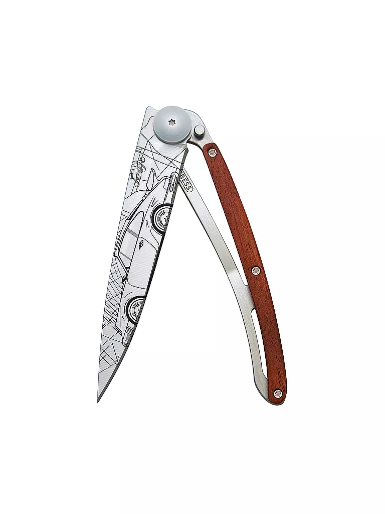DEEJO Taschenmesser Korallenholz Titan YOUNGTIMER 37G silber