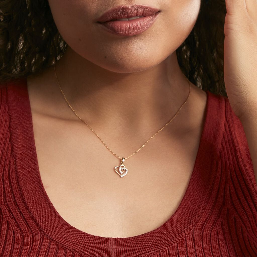 Pendentif Ivena Or Jaune Oxyde De Zirconium