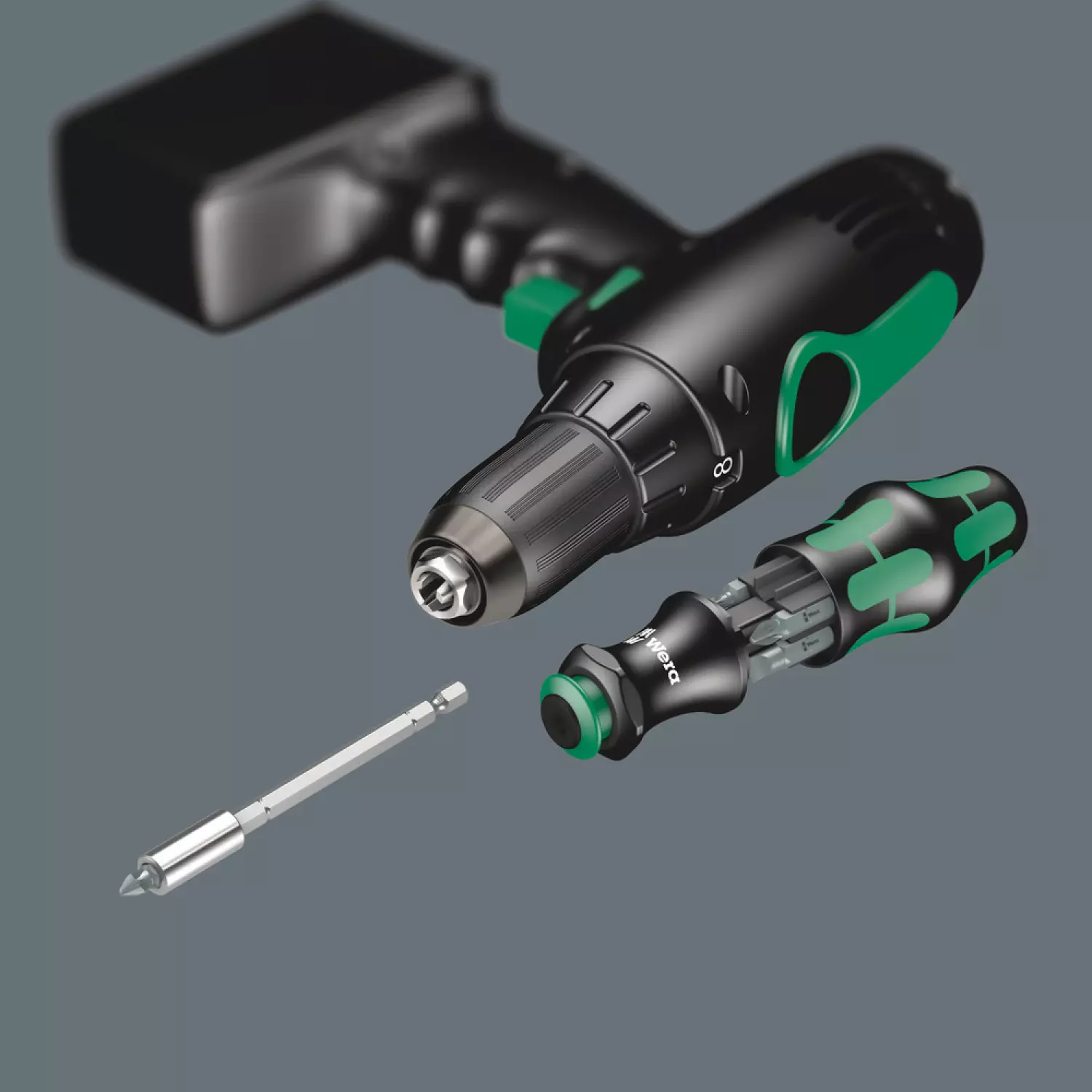 Wera 05073240001 Kraftform Kompact 28 SB 7-delige Handbithouder met bitmagazijn