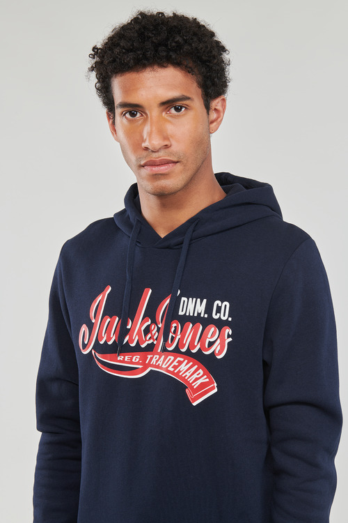 Jack & Jones - JJELOGO SWEAT HOOD 2 COL 23/24 - Marine
