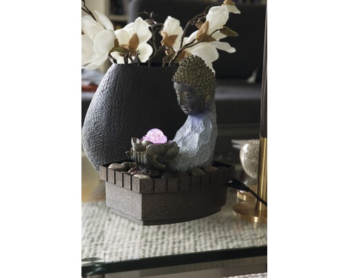 Design binnenfontein Harmony 20,5x16,5x27 cm kunststeen grijs incl. slang en pomp