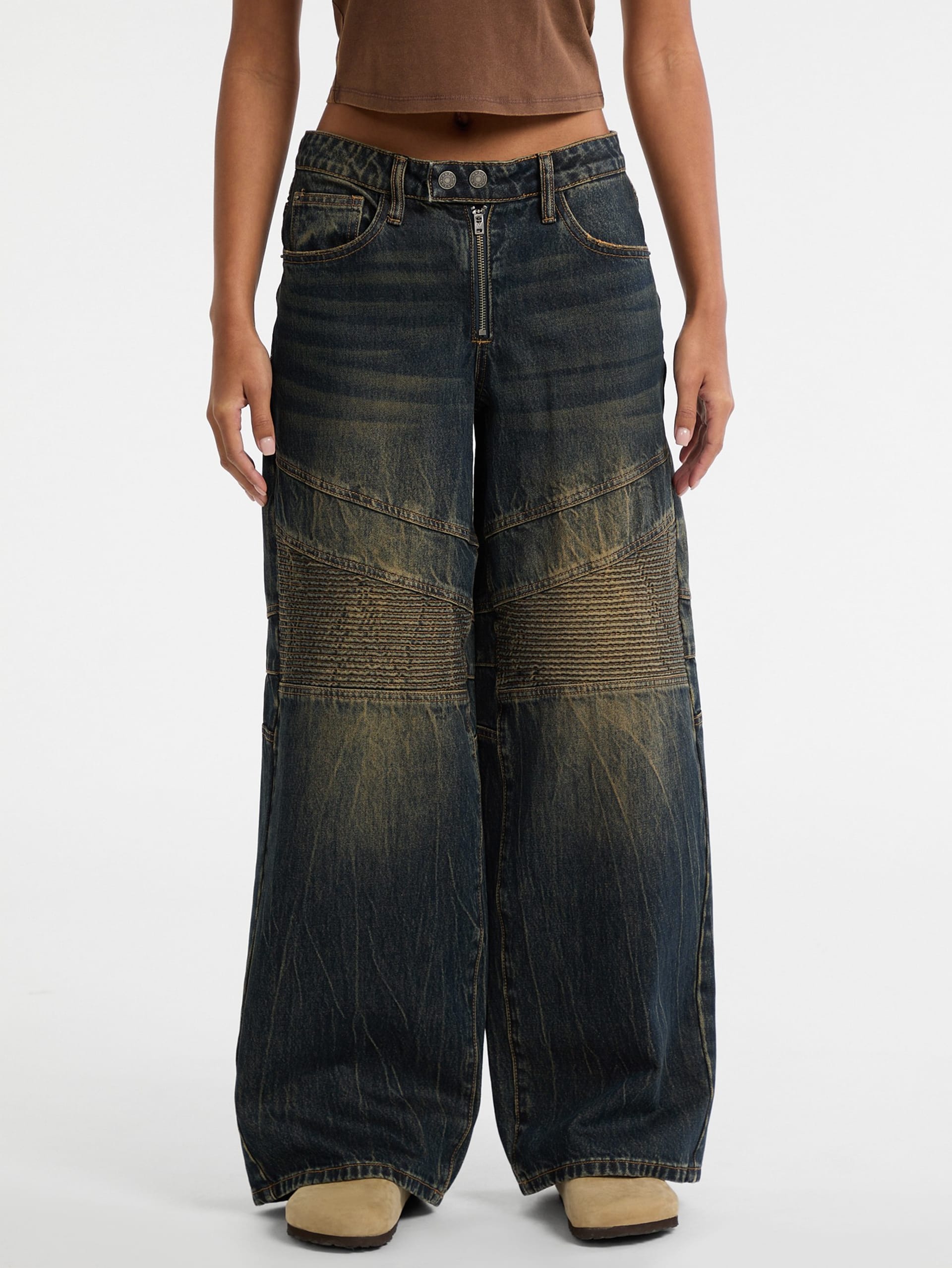 Calça jeans GUESS Originals Moto de perna larga