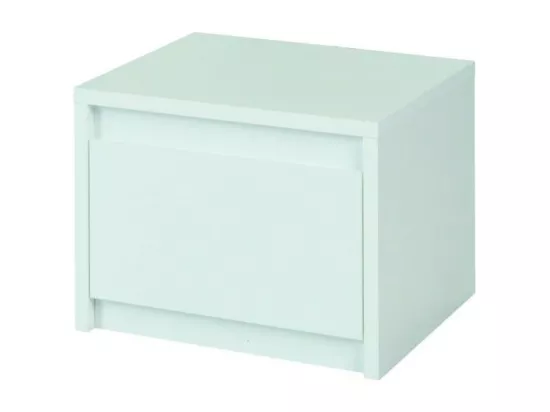Ensemble chambre VERONA : Lit 180 cm, commode 3 tiroirs, tables de chevet, armoire 4 portes, blanc brillant