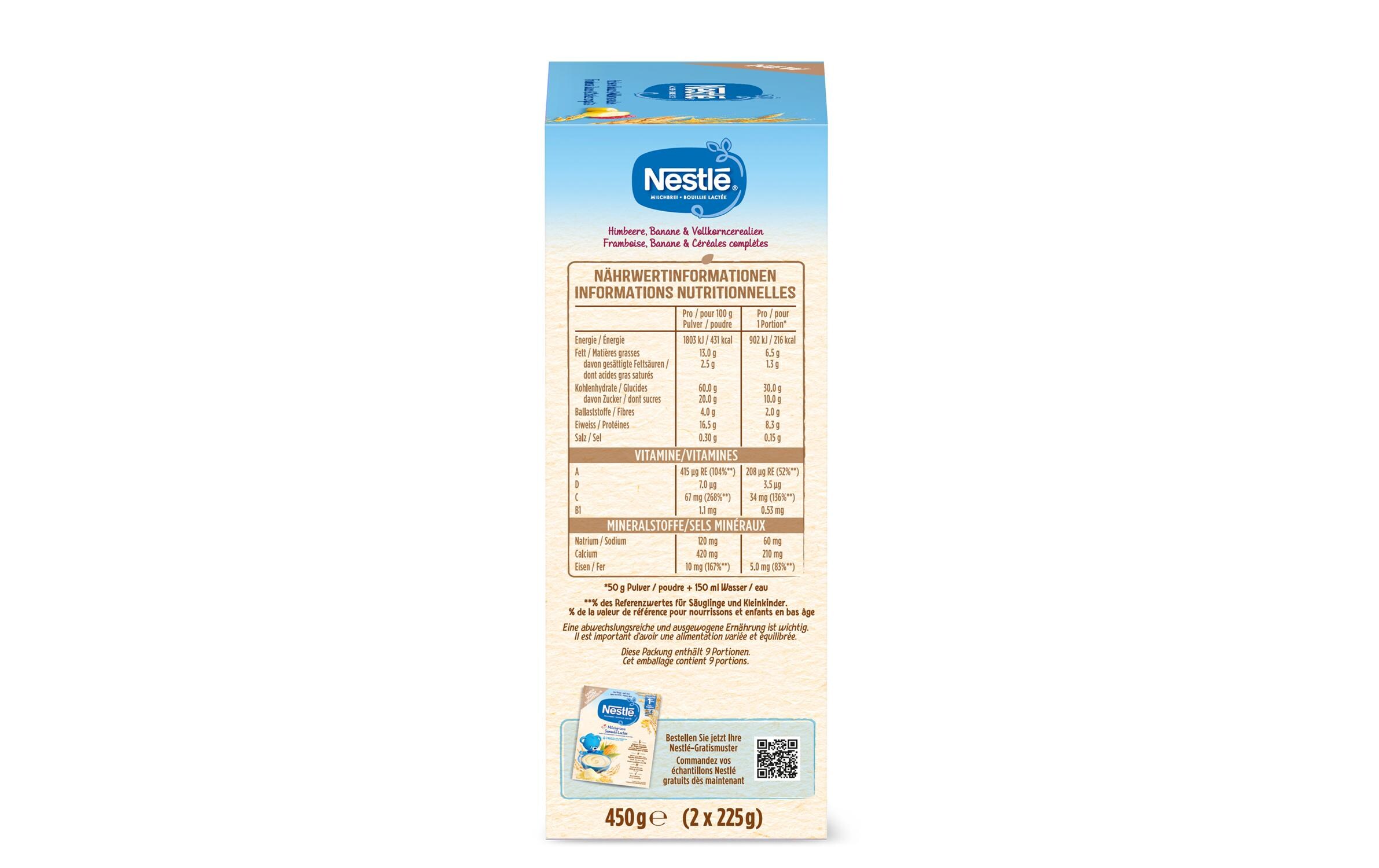 Milchbrei Himbeere & Banane 450gGetreidebeikost