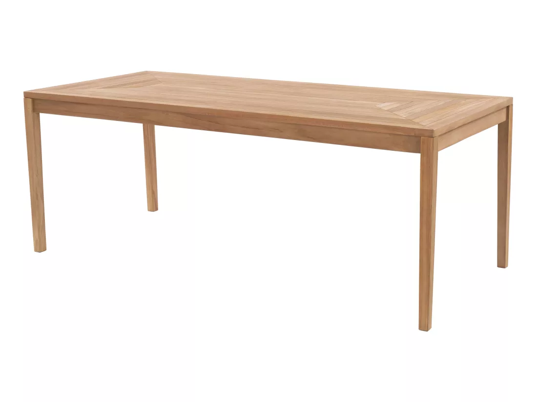 Salle à manger de jardin en teck : 1 table L.200 cm + 6 fauteuils - Naturel clair - ALLENDE de MYLIA