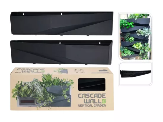 Jardinière en cascade pour mur de jardin 2 pièces anthracite