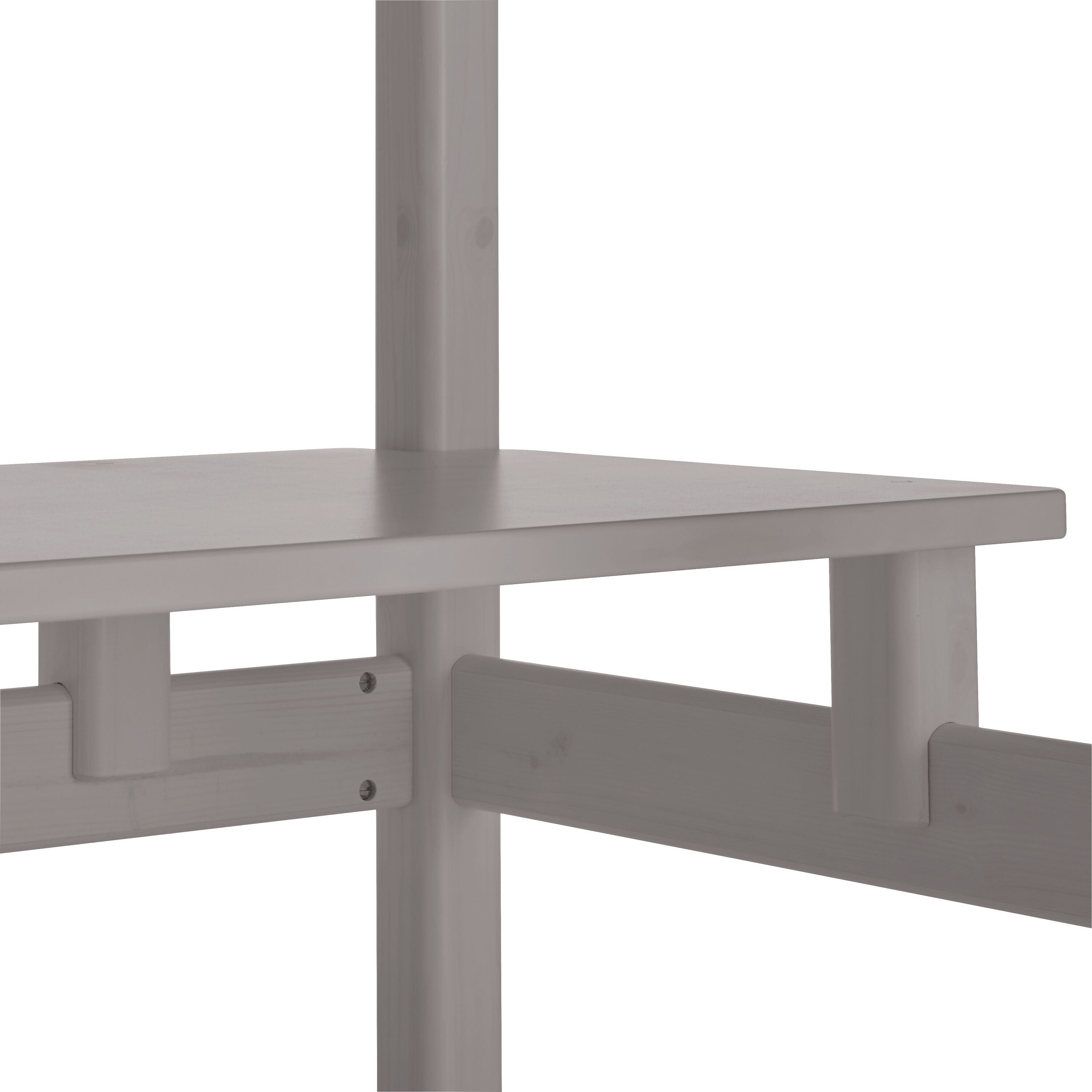 CLASSIC HB Schreibtisch 200cm grau - Grau / B: 210.0 cm x T: 52.5 cm