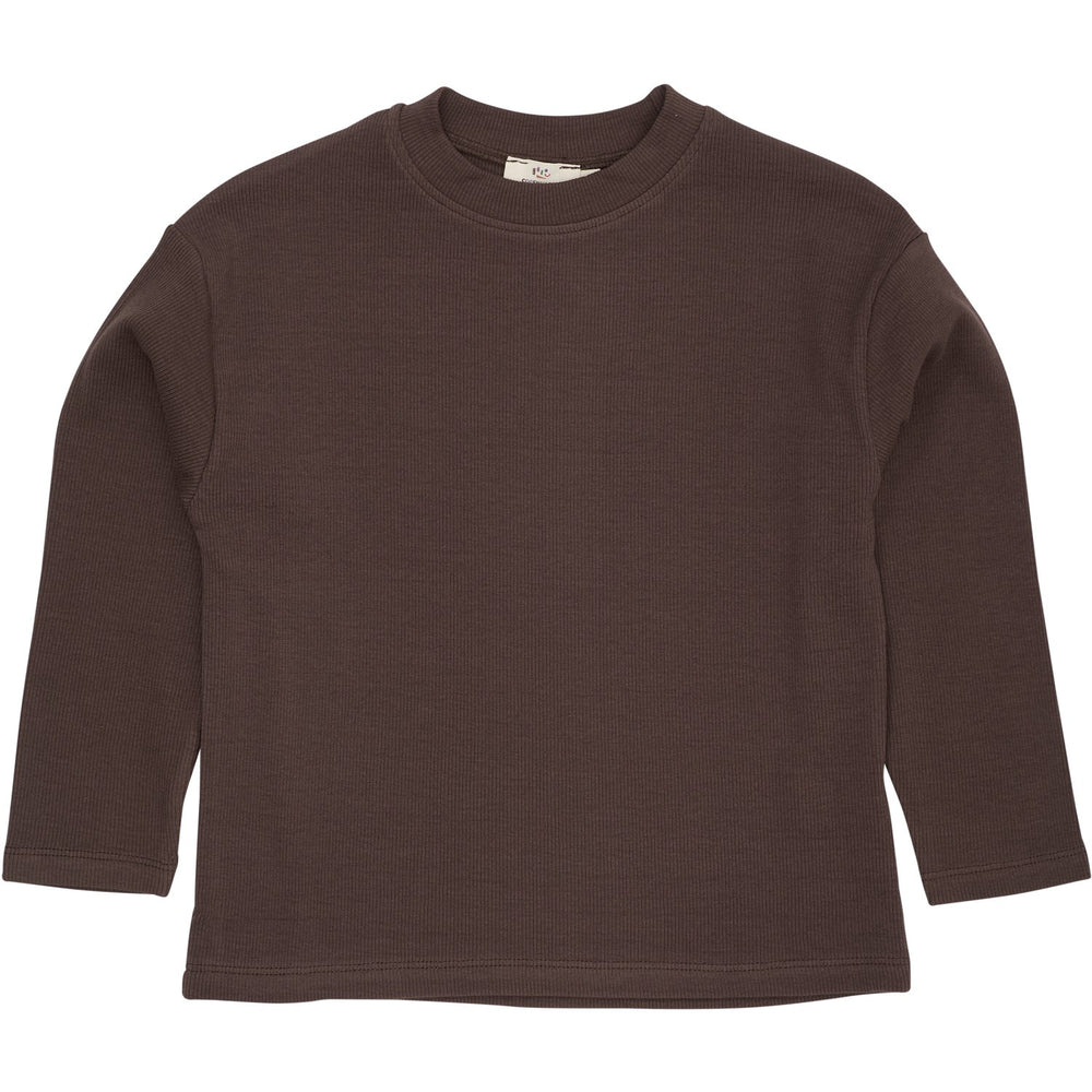 Køb COPENHAGEN COLORS Dk Brown Modal Rib Ls Bluse W. Drop Shoulder