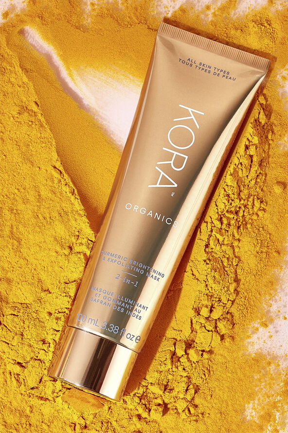 KORA Organics Turmeric Brightening & Exfoliating Mask, 2-in-1