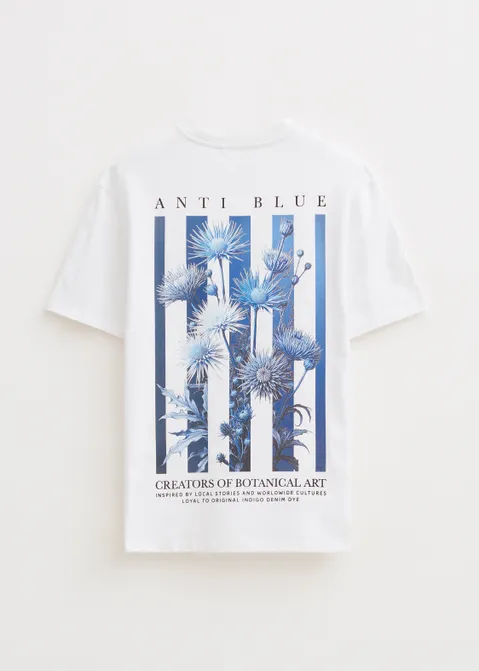 T-shirt met print stripes wit (WIT)