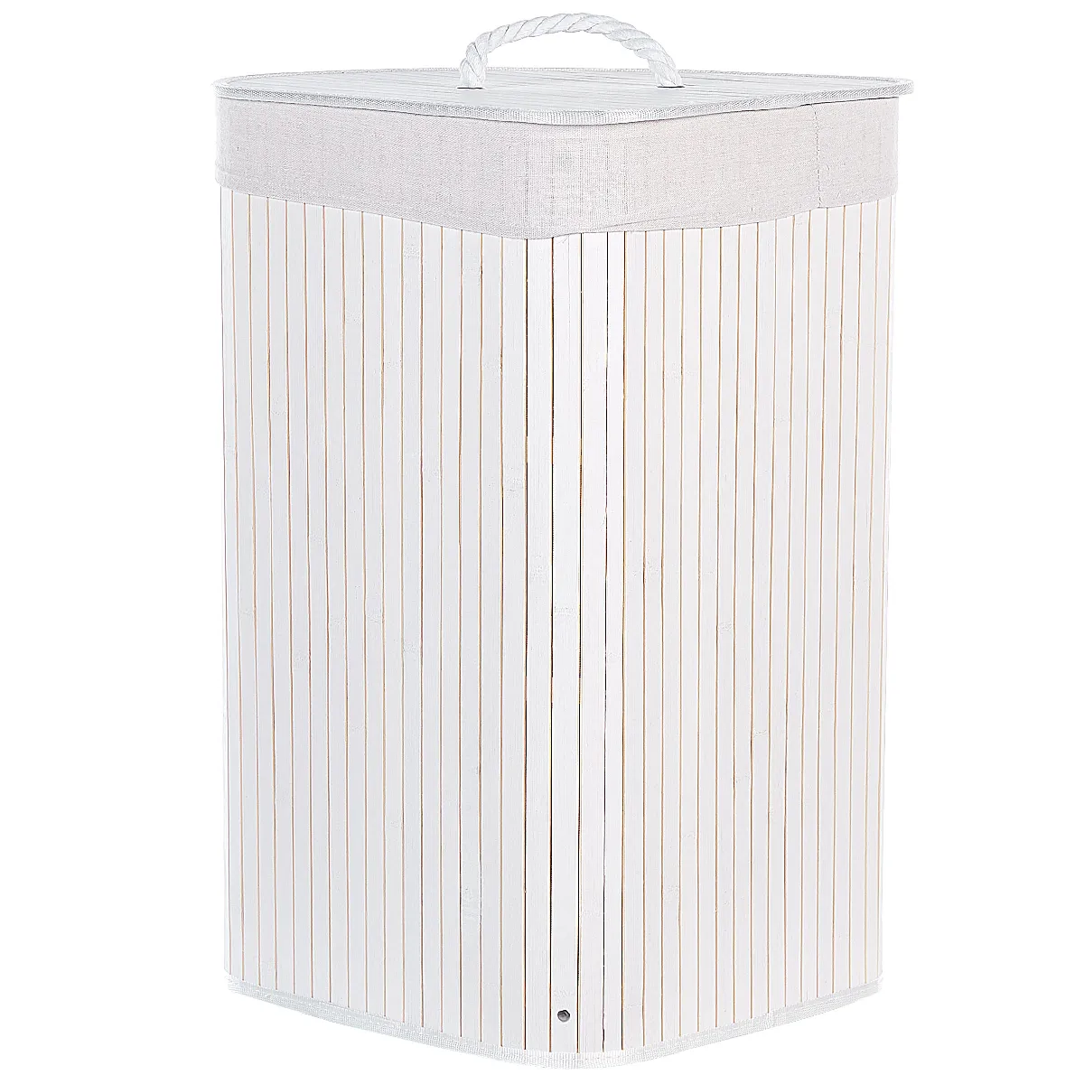 Beliani Panier bambou blanc 60 cm MATARA