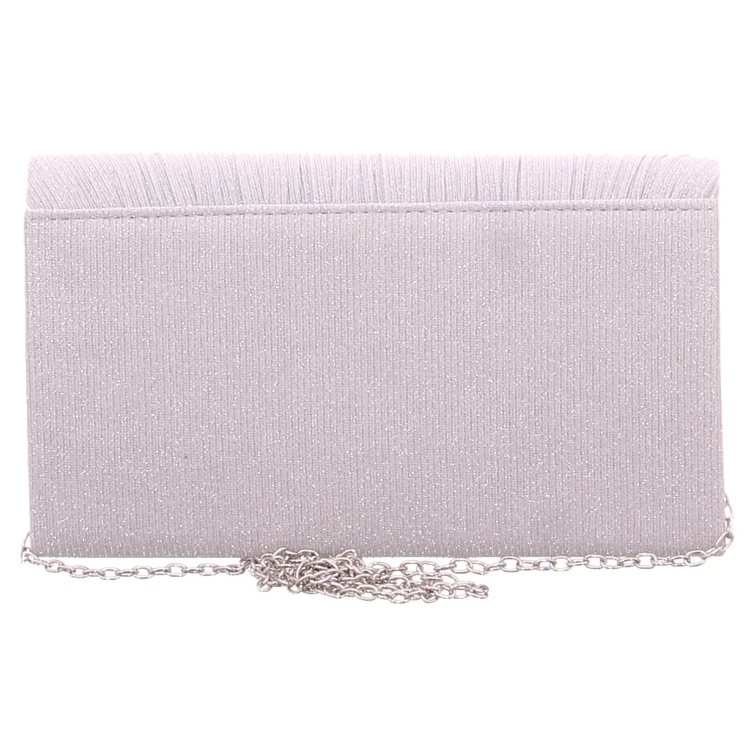 Clutch / Abendtasche Silber Textil