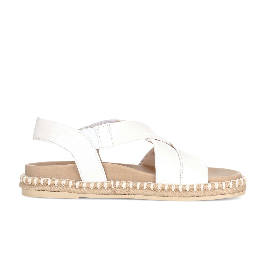 Sandal met riempjes crème