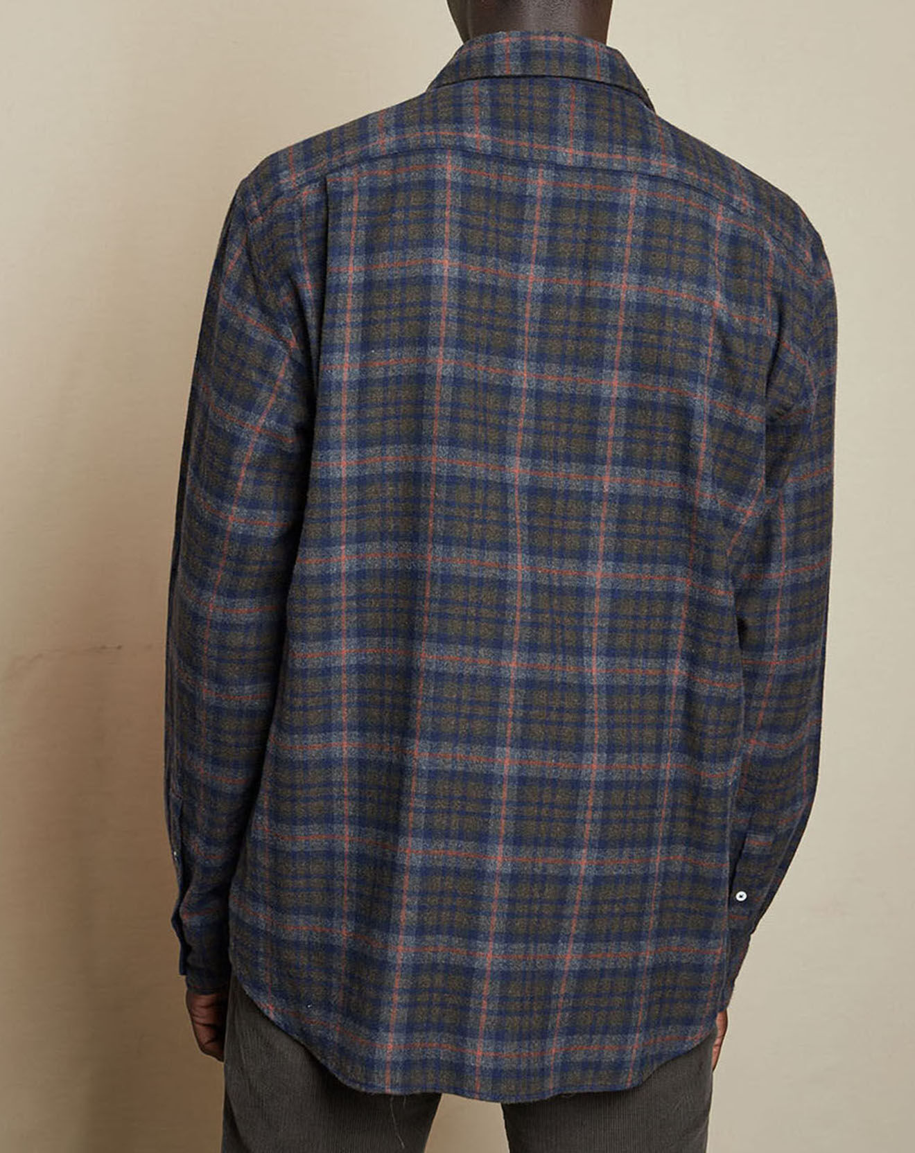Hartford Chemise Regular en Flanelle de Coton Paul à carreaux bleu/marron/orange/gris