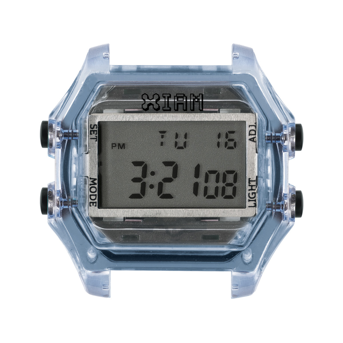 Boîte de montre IAM large polycarbonate bleu
