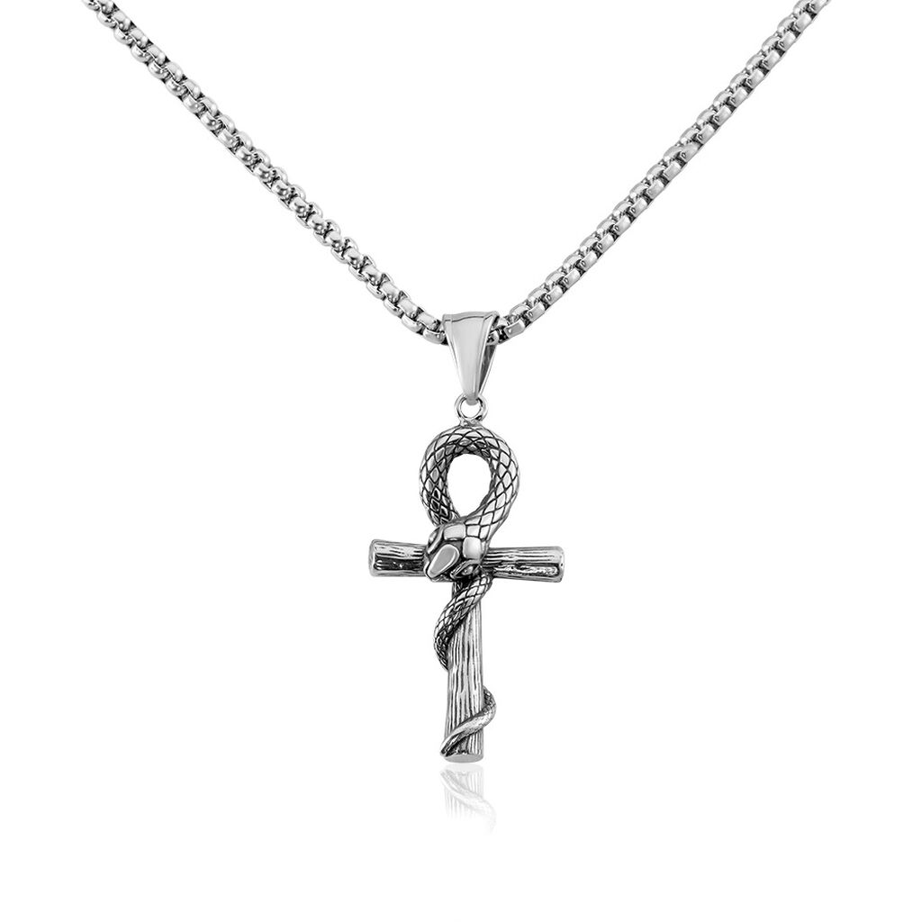 Collier Venin Acier Blanc