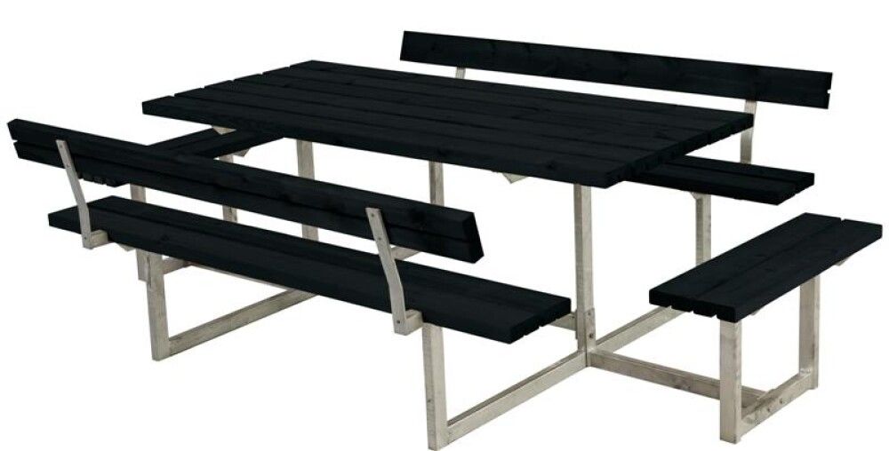 BENKESETT PLUS BASIC EXTRA MED 2 RYGGSTØTTER 260CM SVART