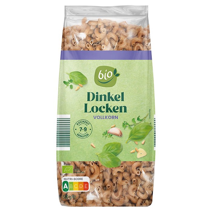 BIO Bio-Dinkel Pasta 500 g, Vollkorn Locken