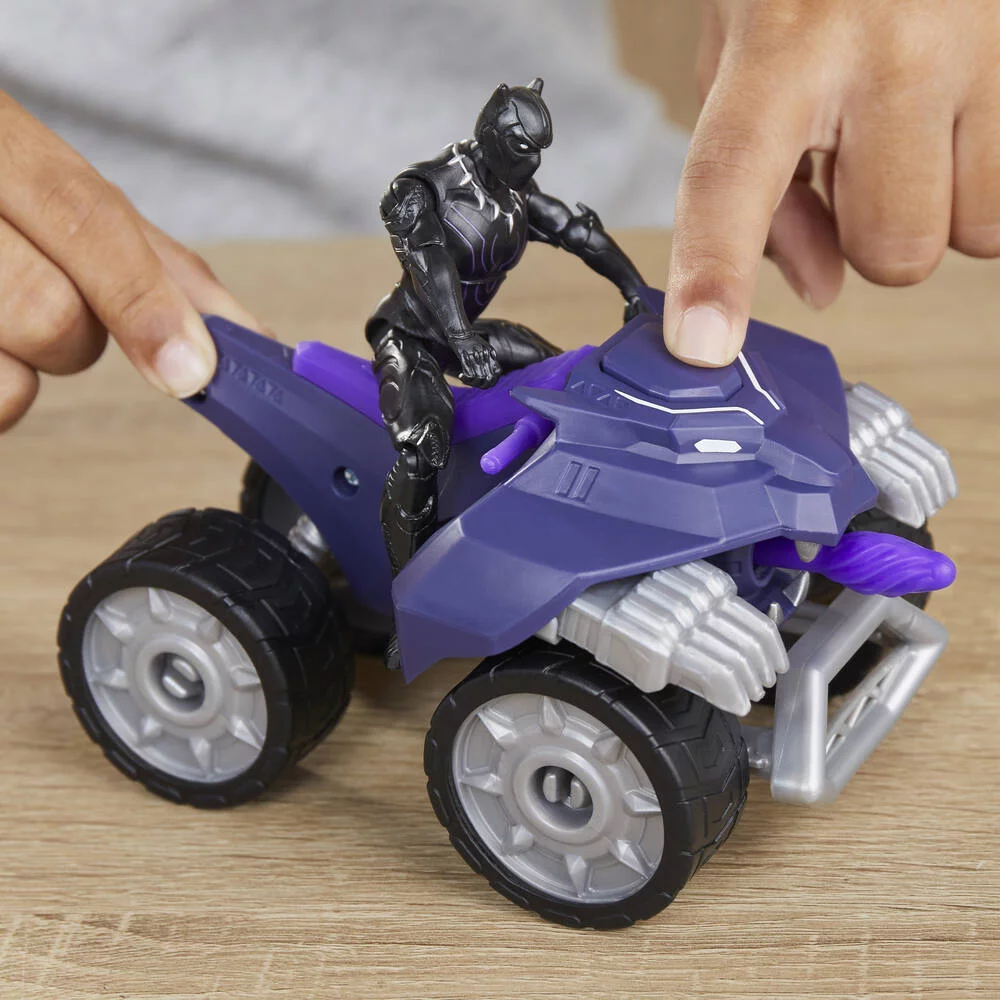 MARVEL - AVENGERS FIGURINE  BLACK PANTHER ET VEHICULE 10 CM