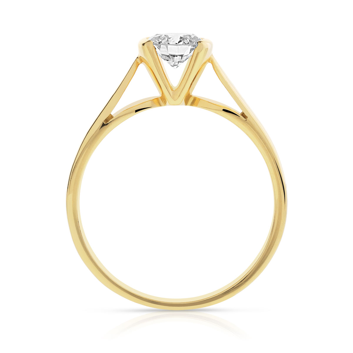 Solitaire or 750 diamant 0.50 carat H/P1