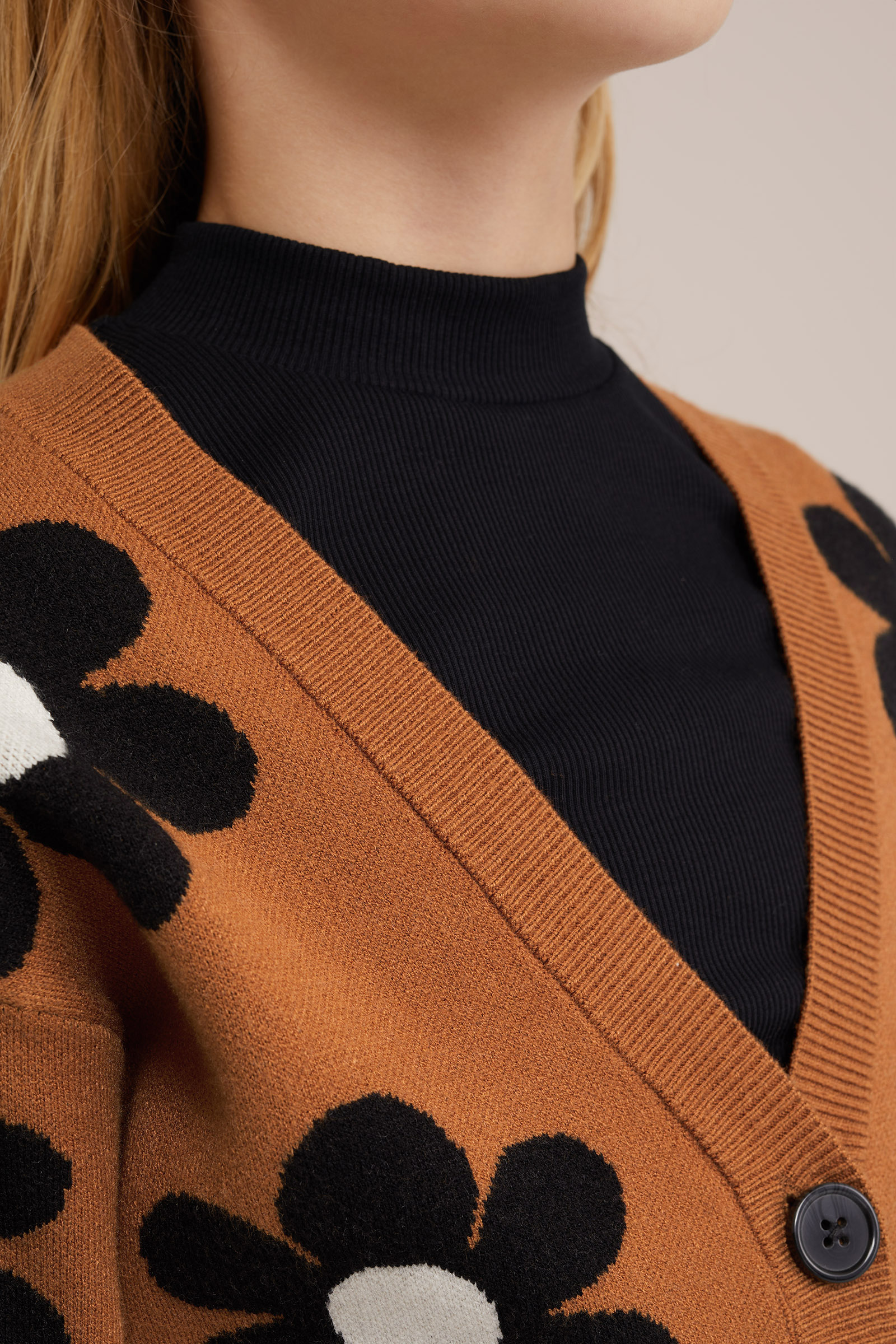 Meisjes vest met dessin WE Fashion Bruin