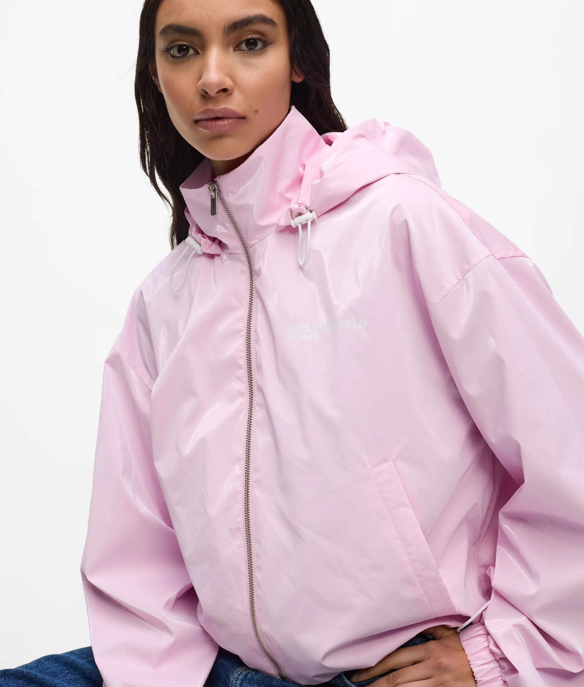 Glanzende capuchon jacket