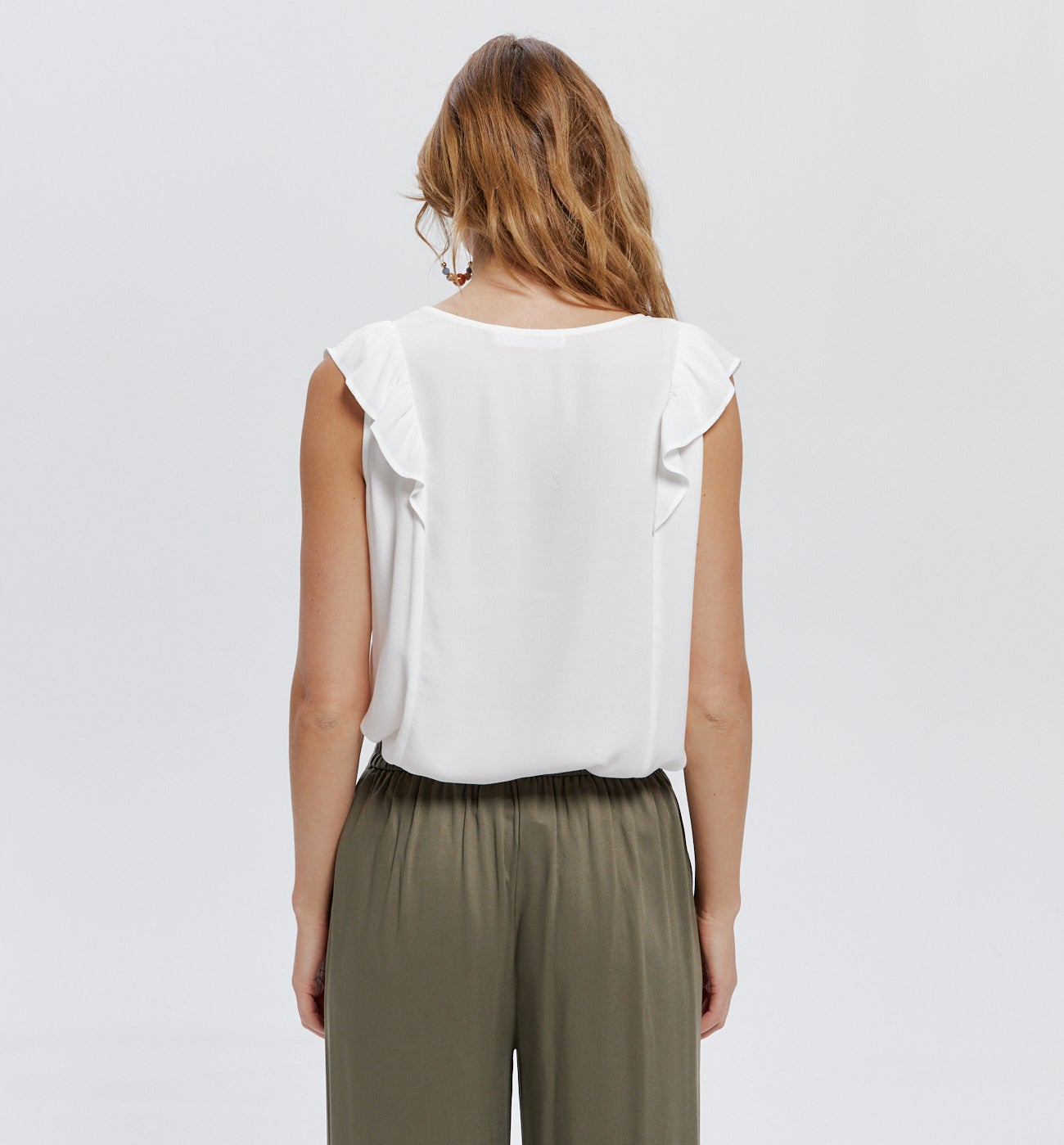 Top à volants Femme - Ecru