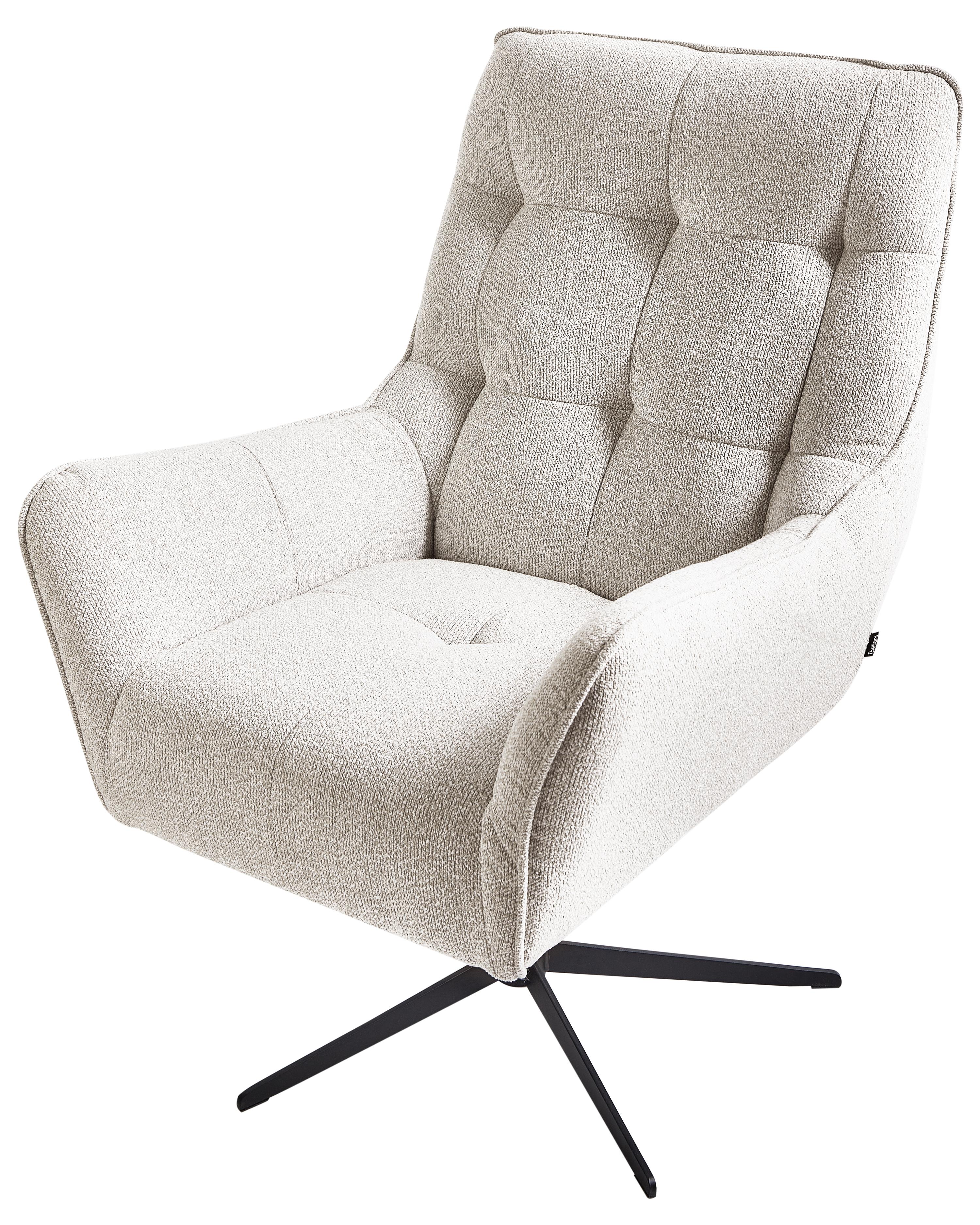 Draaifauteuil MOLLE II met voetenbank Stof Lichtbeige