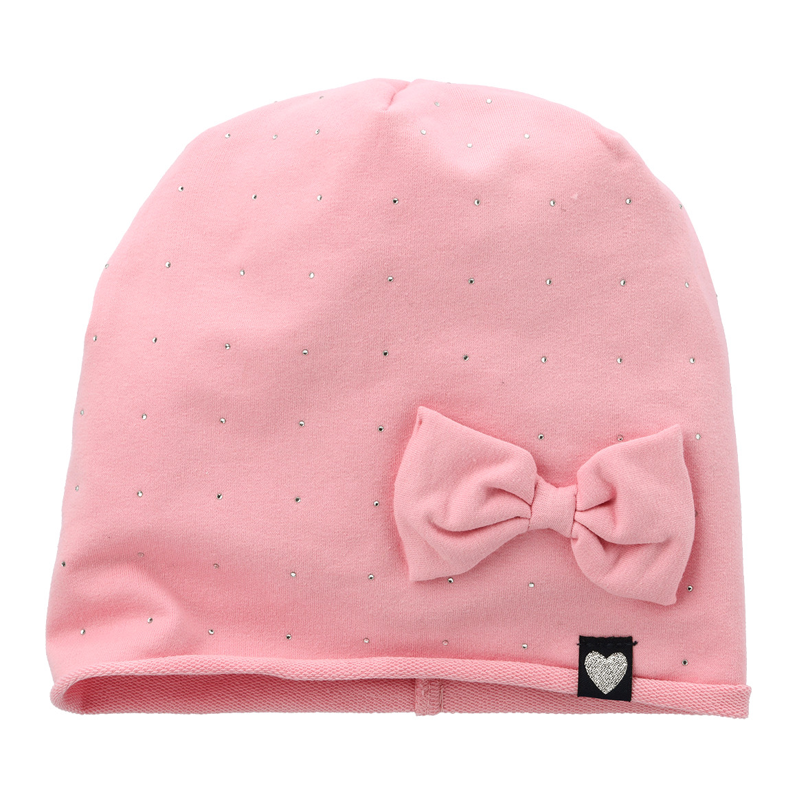 Topolino Mädchen Beanie mit Glitzersteinchen rosa