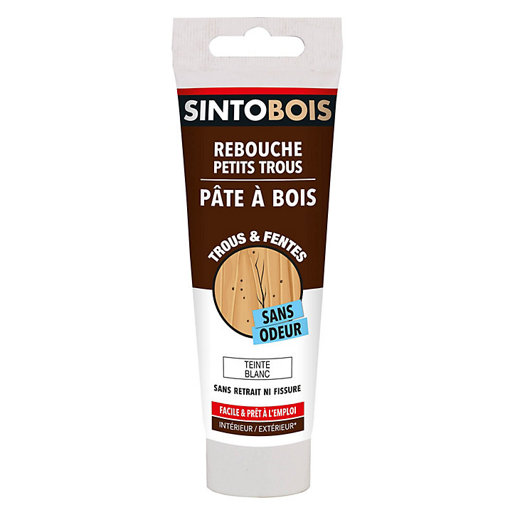 Pâte à bois à l'eau Blanc Sintobois 80g