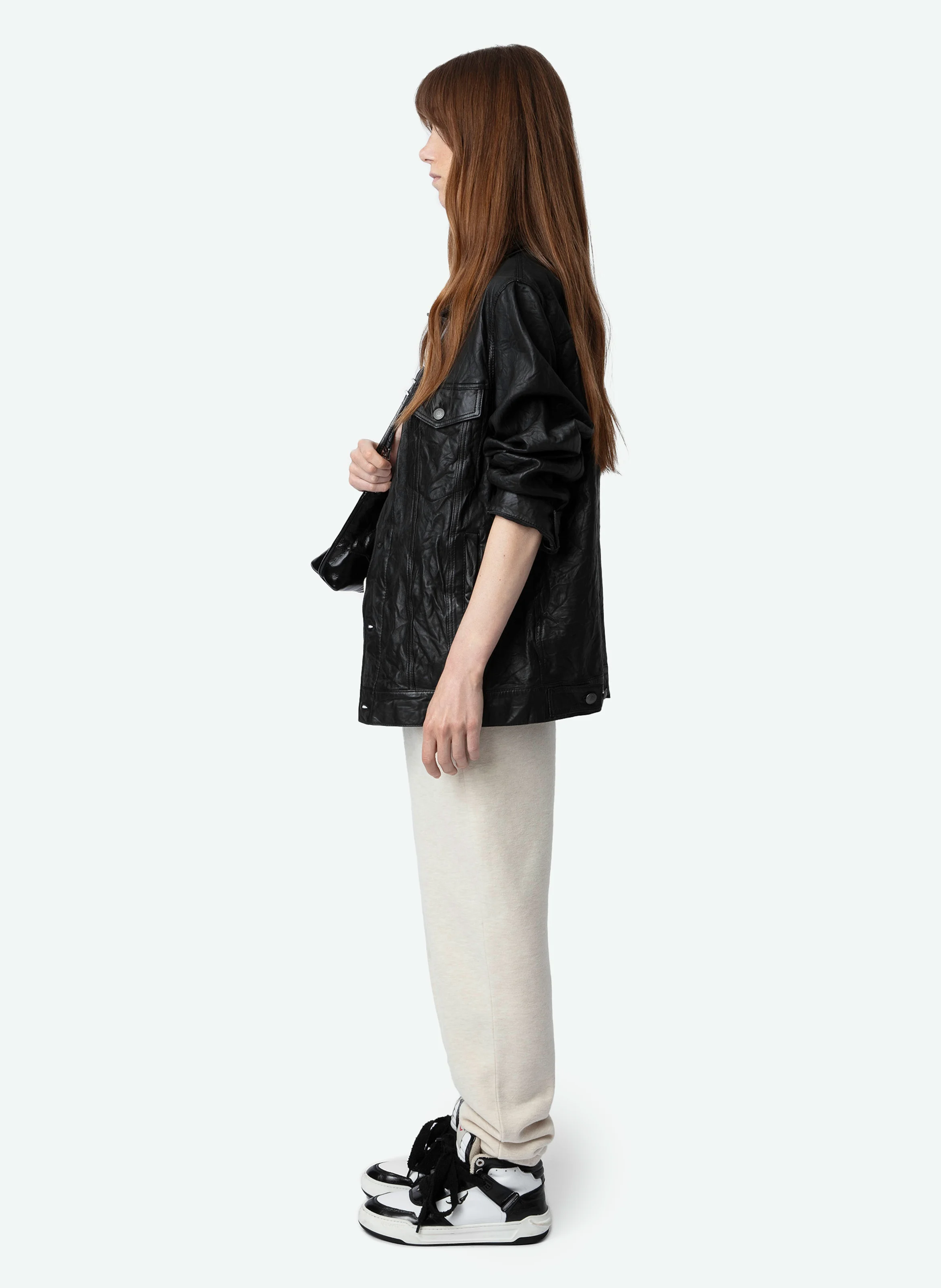 SOFIA - Pantalon de jogging droit en coton bio mélangé | Blanc