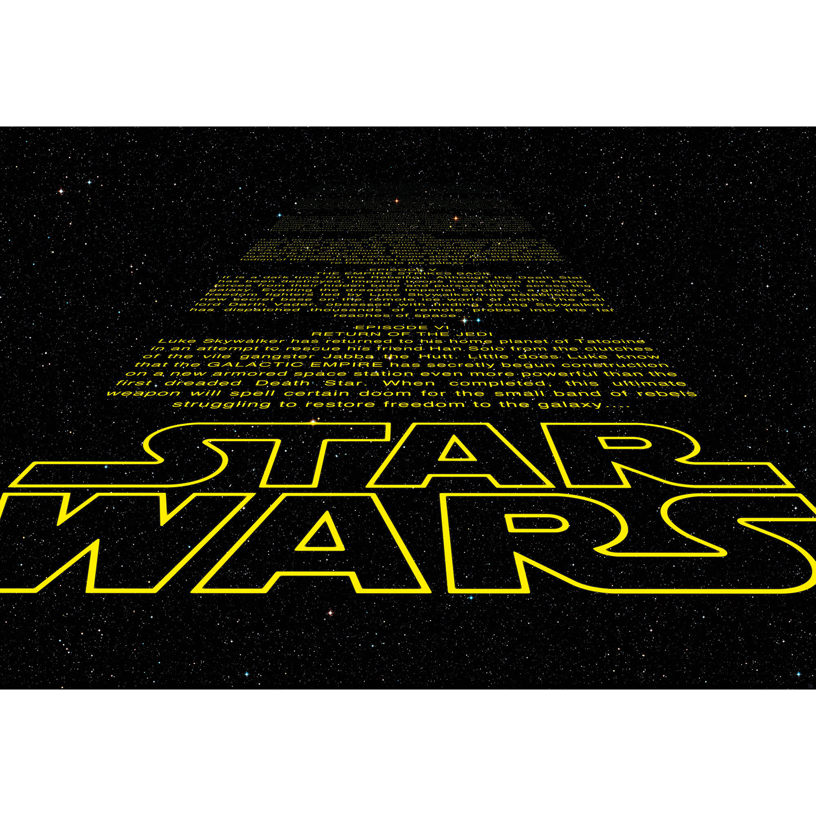 Papier-Fototapete STAR WARS INTRO - schwarz-gelb - 368x254 cm