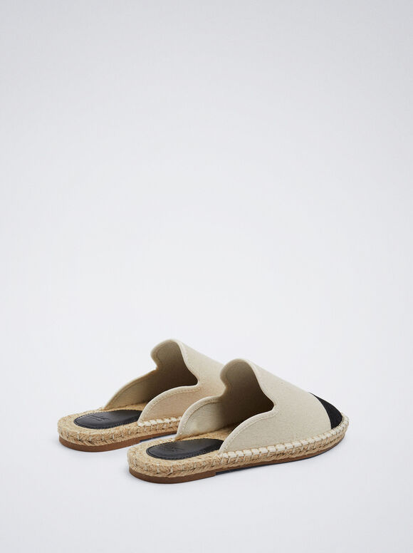 Mules de juta bicolor - Branco