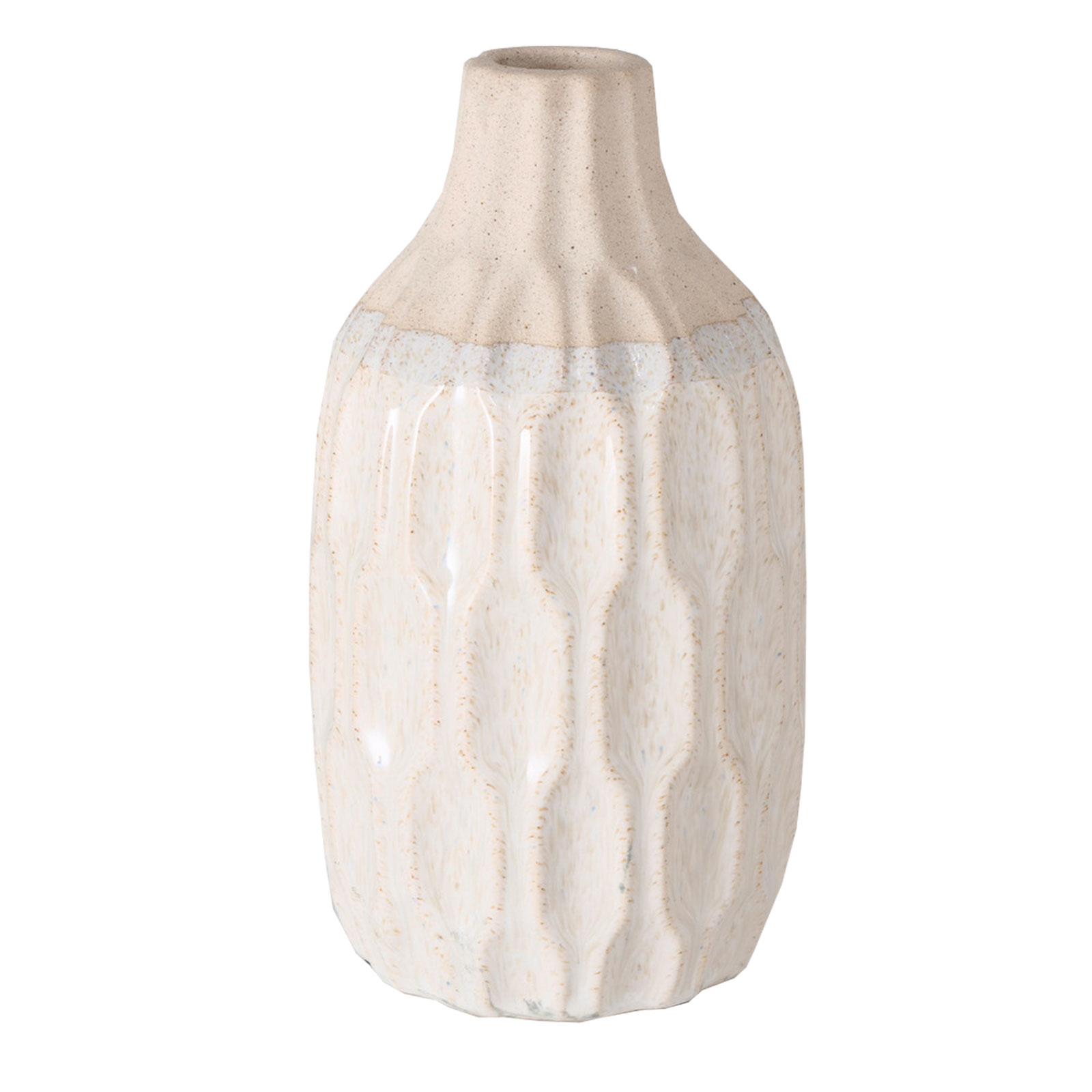 Vase - beige - Steingut - 22 cm